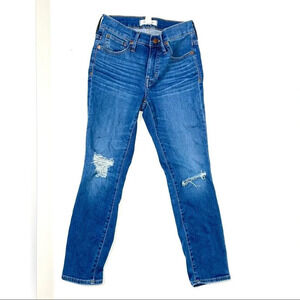 Madewell 9 Inch High Rise Skinny Crop Distressed Jean Size 24P